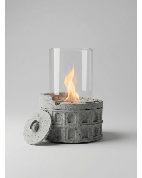 Decomini VESTA | Mimari Tasarım Hafif Beton Masaüstü Şömine (Bio-Etanol)