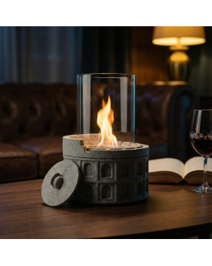 Decomini VESTA | Mimari Tasarım Hafif Beton Masaüstü Şömine (Bio-Etanol)