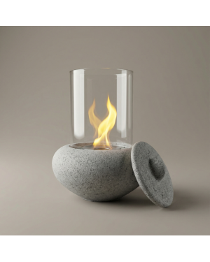 Decomini LUNA | Yuvarlak Hafif Beton Masaüstü Şömine