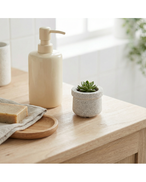 Decomini CURVIA — El Yapımı Hafif Beton Saksı